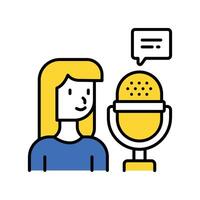 Podcaster filled outline icon. EPS 10 file. vector