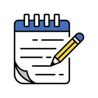 Notepad filled outline icon. EPS 10 file vector