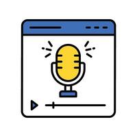 Web Podcast filled outline icon. EPS 10 file vector