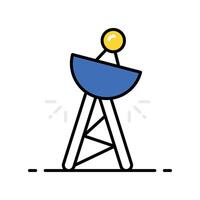 Satellite Tower filled outline icon. EPS 10 file vector