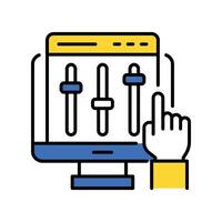 Online Volume Equalizer filled outline icon. EPS 10 file vector