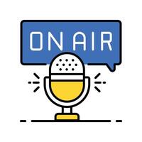 Live on air filled outline icon. EPS 10 file vector