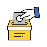 Vote Cast filled outline EPS 10 file vector