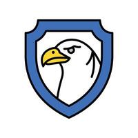 Eagle Badge filled outline EPS 10 file vector