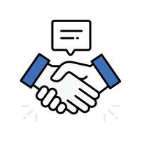 Hand Shake filled outline EPS 10 file vector