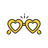 Heart glasses filled outline icon. EPS 10 file vector