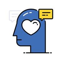 Romantic Mind filled outline icon. EPS 10 file vector