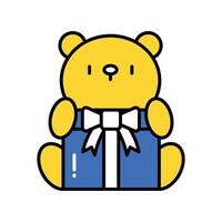Teddy bear filled outline icon. EPS 10 file vector