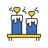 Heart Candle filled outline icon. EPS 10 file vector