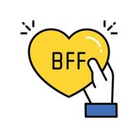 Bff filled outline icon. EPS 10 file, vector