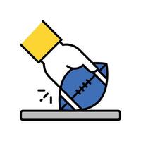 Touchdown filled outline icon. EPS 10 file vector