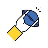 Quarterback filled outline icon. EPS 10 file vector