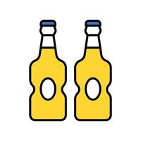 Soda bottle filled outline icon. EPS 10 file vector