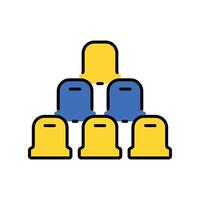 Stadium Bench filled outline icon. EPS 10 file vector