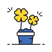 Shamrock filled outline icon. EPS 10 file. vector