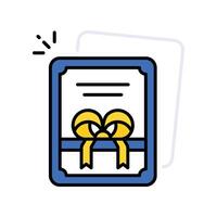 Greeting Card filled outline icon. EPS 10 file vector