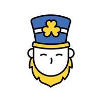 Leprechaun filled outline icon. EPS 10 file vector