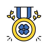 Gold Medal filled outline icon. EPS 10 file, vector