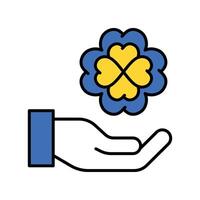 Clover leaf filled outline icon. EPS 10 file vector