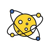 Planet Orbit filled outline icon. EPS 10 file vector