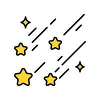 Falling Star filled outline icon. EPS 10 file vector