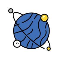 Neptune filled outline icon. EPS 10 file vector