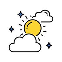 Sun filled outline icon. EPS 10 file vector
