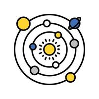 Planetary System filled outline icon. EPS 10 file vector