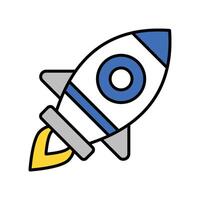 Space Rocket filled outline icon. EPS 10 file vector