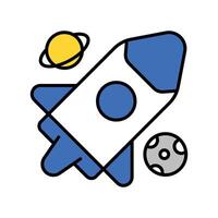 Rocket filled outline icon. EPS 10 file vector