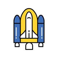Spaceship filled outline icon. EPS. 10 file vector