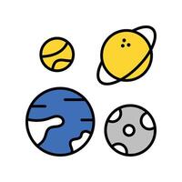 Uranus Planet filled outline icon. EPS 10 file vector