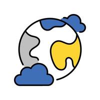 Earth filled outline icon. EPS 10 file vector
