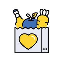 Food Donation filled outline icon. EPS 10 file vector