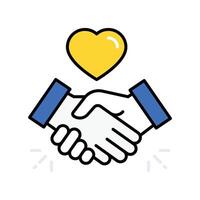 Handshake filled outline icon. EPS. 10 file vector