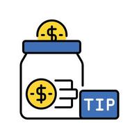 Tip Jar filled outline icon. EPS 10 file vector