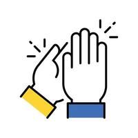 High five filled outline icon. EPS. 10 file vector