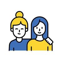Friendship filled outline icon. EPS 10 file vector