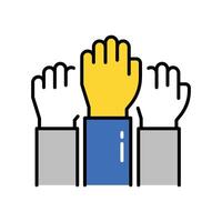Hand Up filled outline icon. EPS 10 file vector