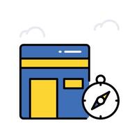 Qibla Direction filled outline icon. EPS 10 file vector