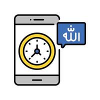 Prayer time filled outline icon. EPS 10 file vector