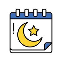 Ramadan calendar filled outline icon. EPS 10 file. vector