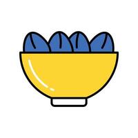 Date Bowl filled outline icon. EPS. 10 file vector