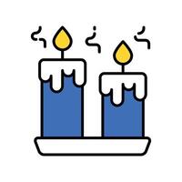 Candle filled outline icon. EPS 10 file vector