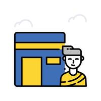 Hajj filled outline icon. EPS 10 file vector