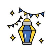 Lantern filled outline icon. EPS 10 file. vector