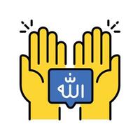 Pray filled outline icon. EPS 10 file. vector