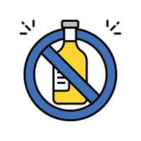 No alcohol filled outline icon. EPS 10 file vector