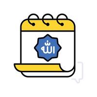 Ramadan calendar filled outline icon. EPS 10 file vector