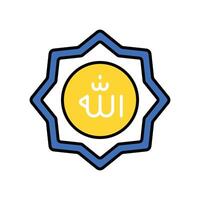 Allah Sticker filled outline icon. EPS 10 file vector